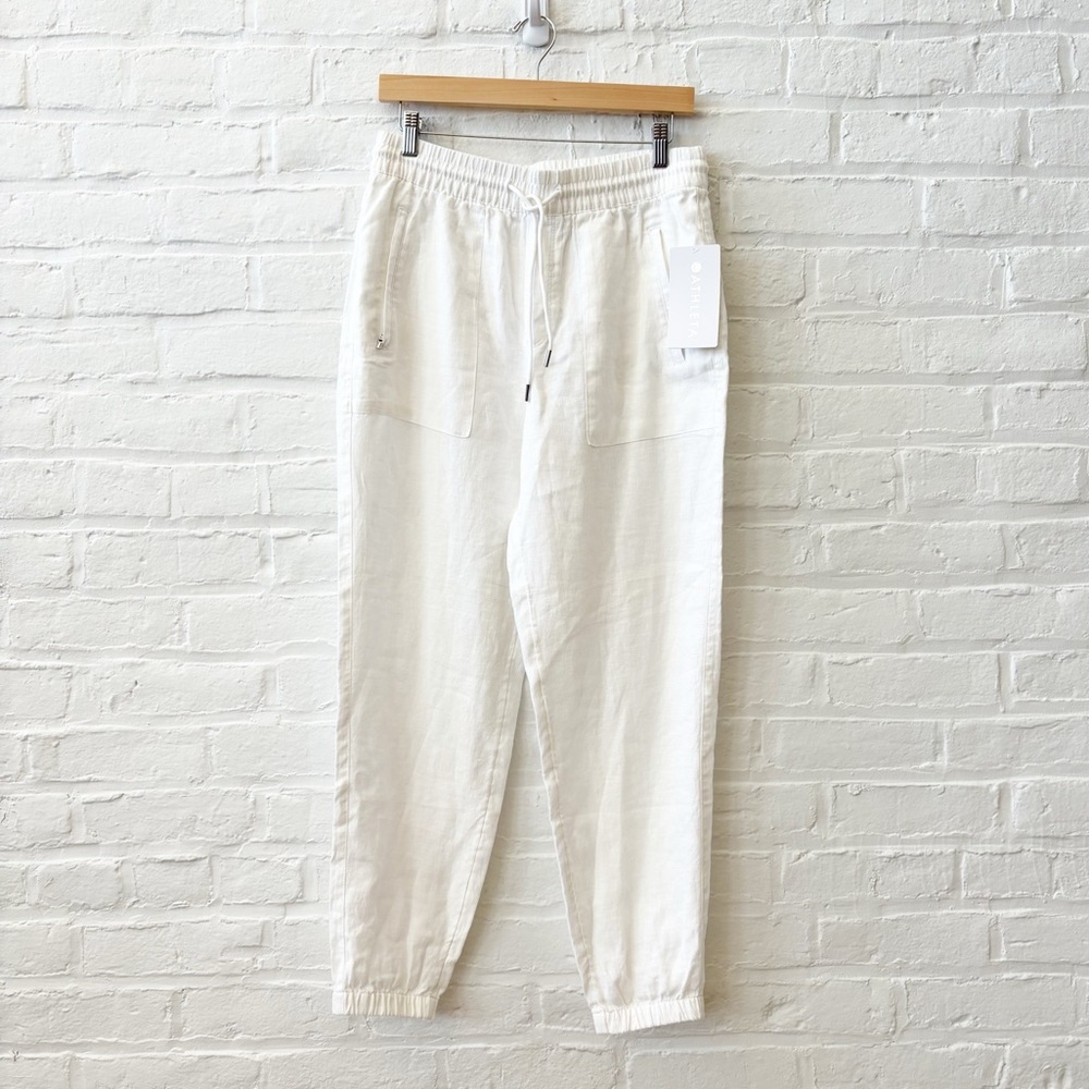 Athleta ||‎ Retreat Linen Jogger Pants White Small